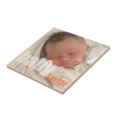 Je pasgeboren baby unisex foto keepomwille oranje tegeltje (Zijkant)