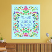 Je past | Folkart Flowers | Gezegend Canvas Afdruk (Insitu (Woonkamer))