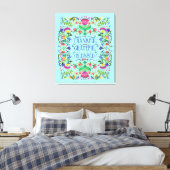 Je past | Folkart Flowers | Gezegend Canvas Afdruk (Insitu (Slaapkamer))