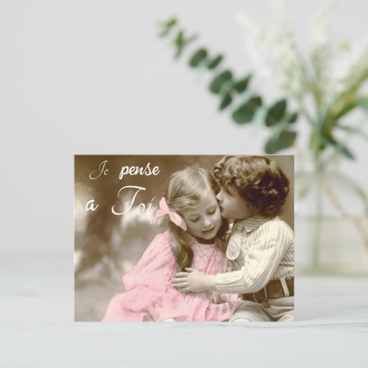 Je pense a Toi -  liefde Briefkaart (Staand voorkant)