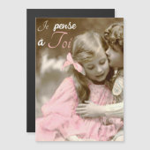 Je pense a Toi -  liefde - magnetische kaart (Voorkant / Achterkant)