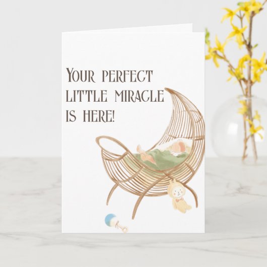 Je perfecte kleine wonder is hier gefeliciteerd kaart (Gele Bloem)