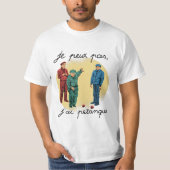 JE PEUX PAS, J'AI PETANQUE T-SHIRT (Voorkant)