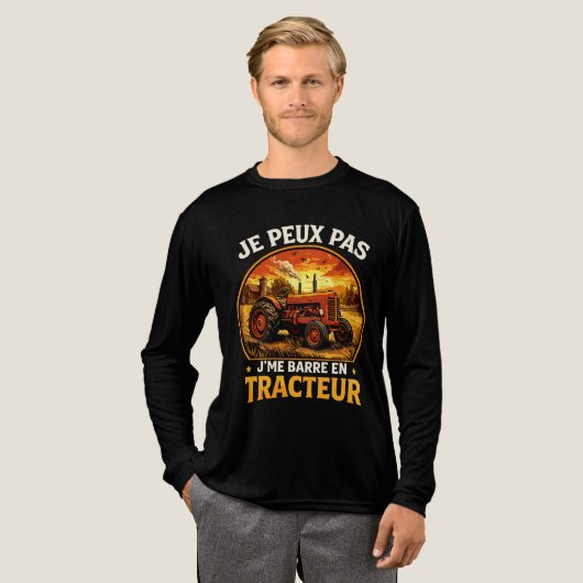 je peux pas j'me barre en tracteur Tri-Blend shirt (Voorkant)