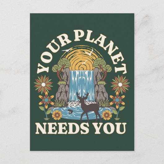 Je planeet heeft je waterval nodig briefkaart (Voorkant)