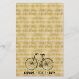 Je plus fiets staat gelijk aan Happy Antiek Bike Y Briefpapier