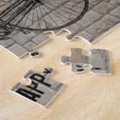 Je plus fiets staat gelijk aan Happy Antiek Bricks Legpuzzel (Zijkant)