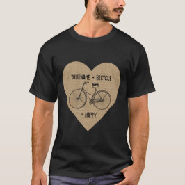 Je plus fiets staat gelijk aan Happy Antiek Heart  T-shirt