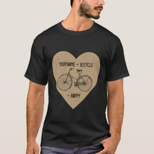 Je plus fiets staat gelijk aan Happy Antiek Heart  T-shirt