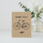 Je plus fiets staat gelijk aan Happy Natural Burla Briefkaart (Staand voorkant)