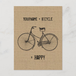 Je plus fiets staat gelijk aan Happy Natural Burla Briefkaart