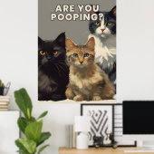 Je poept kat poster (Thuiskantoor)