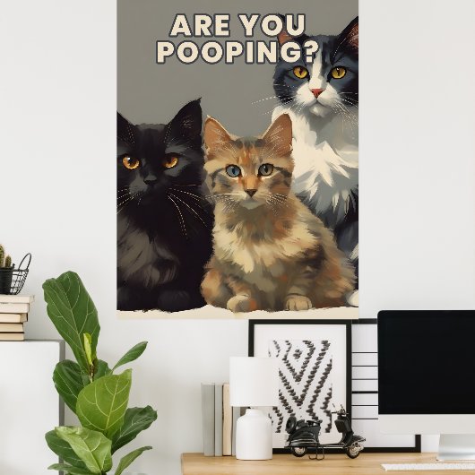 Je poept kat poster (Thuiskantoor)