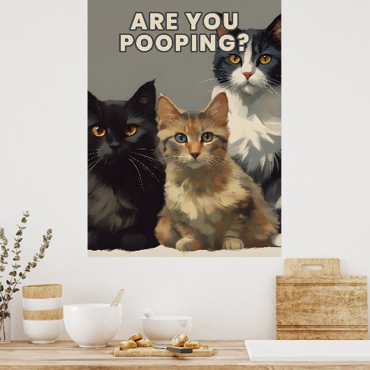 Je poept kat poster (Keuken)