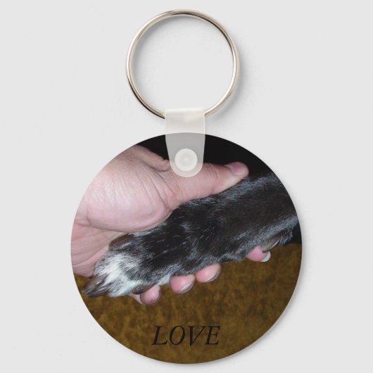 Je poot in Mijn hand = LIEFDE Sleutelhanger (Voorkant)