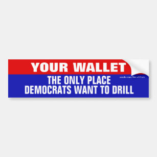 Je portefeuille is de enige plek waar de democrate bumpersticker