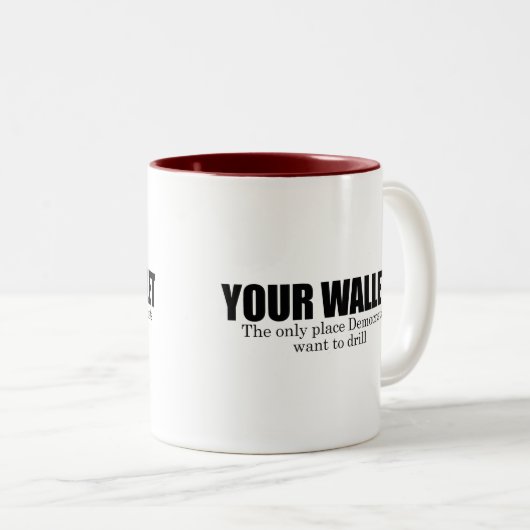 Je portefeuille tweekleurige koffiemok (Voorkant rechts)