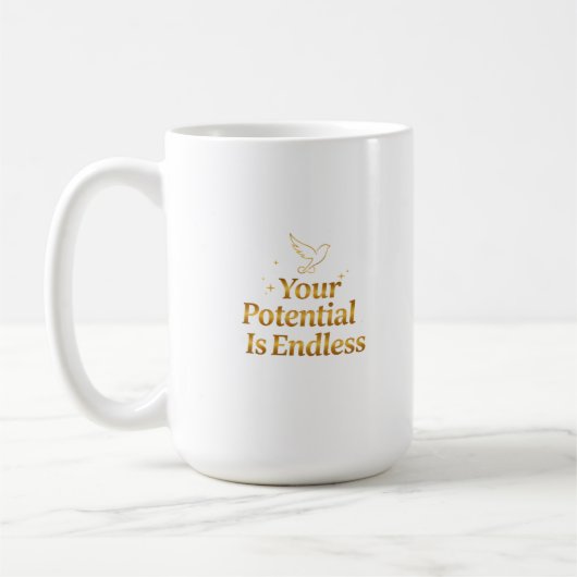 Je Potentieel Is Eindeloos Dove Goud Motivatie Koffiemok (Links)