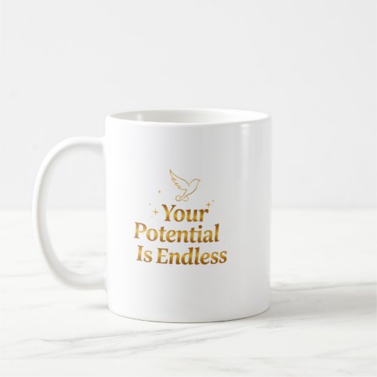 Je Potentieel Is Eindeloos Dove Goud Motivatie Koffiemok (Links)