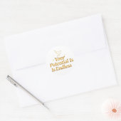 Je Potentieel Is Eindeloos Dove Goud Motivatie Ronde Sticker (Envelop)