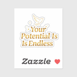Je Potentieel Is Eindeloos Dove Goud Motivatie Sticker