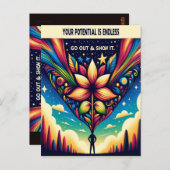 Je potentieel is eindeloos Ga op pad en Show het Briefkaart (Voorkant / Achterkant)