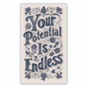 Je potentieel is eindeloos grote Sticker (Voorkant)