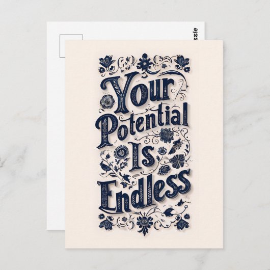 Je potentieel is eindeloze beige achtergrond briefkaart (Voorkant / Achterkant)