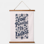 Je potentieel is eindeloze beige achtergrond hangend wandkleed (Voorkant)