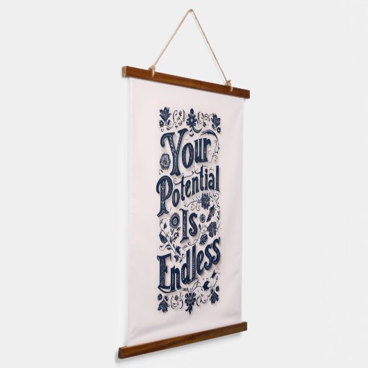 Je potentieel is eindeloze beige achtergrond hangend wandkleed (Gebogen)