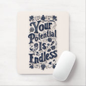 Je potentieel is eindeloze beige achtergrond muismat (Met muis)