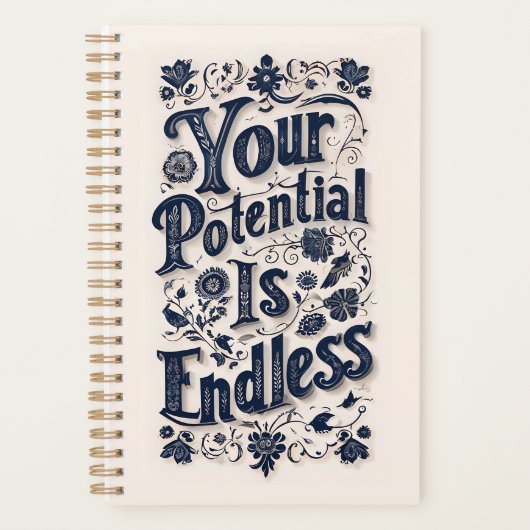 Je potentieel is eindeloze beige achtergrond planner (Voorkant)