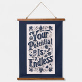 Je potentieel is eindeloze donkere achtergrond hangend wandkleed (Voorkant)