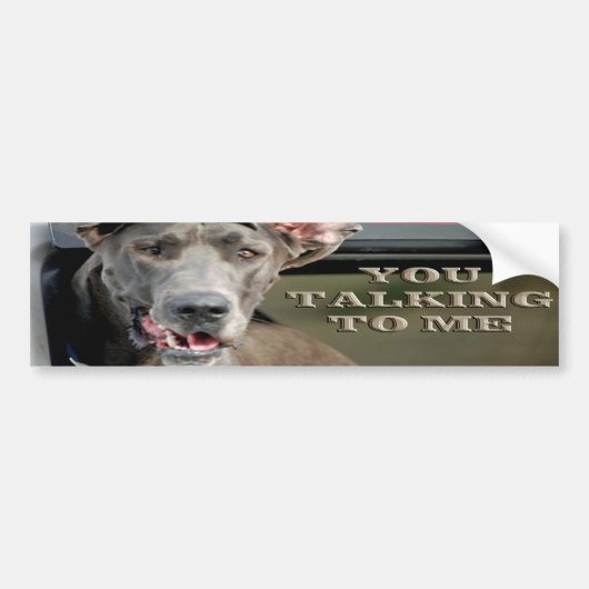 Je praat met me Bumpersticker (Voorkant)