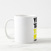 Je praat te veel over praten koffiemok (Links)