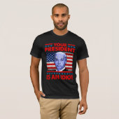 Je president is een idioot grappig tegenstander va t-shirt (Voorkant volledig)