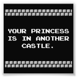 Je prinses is in een ander kasteel. foto afdruk