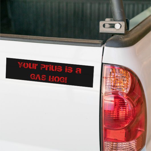 Je Prius is een GAS HOG. Bumpersticker (Op Truck)