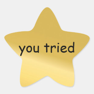 Je probeerde sterrenster sticker