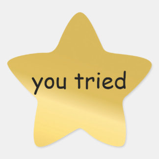 Je probeerde sterrenster sticker