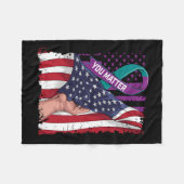 Je probleem Blauwgroen en Paarse lint zelfdoding A Fleece Deken (Voorkant (Horizontaal))