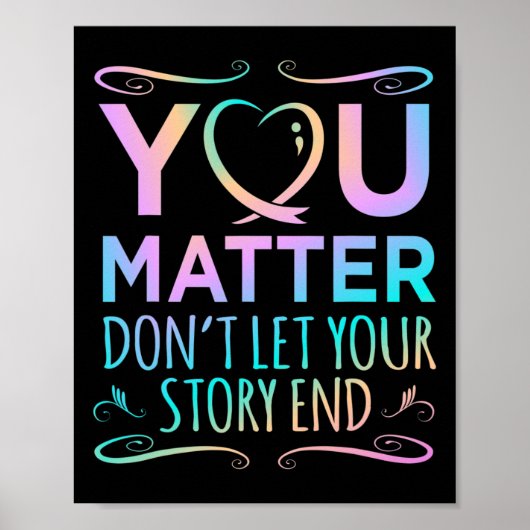 Je probleem Happy Suicide Awareness Support Graphi Poster (Voorkant)