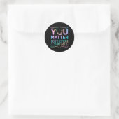 Je probleem Happy Suicide Awareness Support Graphi Ronde Sticker (Tas)