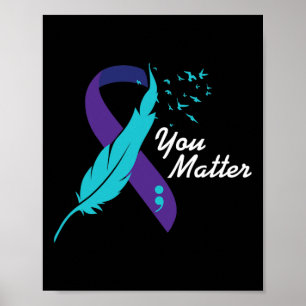 Je Probleem Ribbon Suicide Awareness Geestelijke G Poster