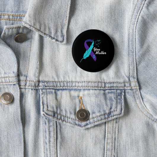 Je Probleem Ribbon Suicide Awareness Geestelijke G Ronde Button 5,7 Cm (In situ)