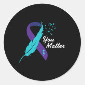 Je Probleem Ribbon Suicide Awareness Geestelijke G Ronde Sticker (Voorkant)