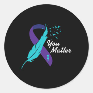 Je Probleem Ribbon Suicide Awareness Geestelijke G Ronde Sticker