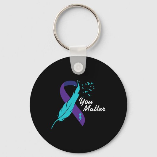 Je Probleem Ribbon Suicide Awareness Geestelijke G Sleutelhanger (Voorkant)