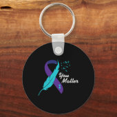 Je Probleem Ribbon Suicide Awareness Geestelijke G Sleutelhanger (Voorkant)