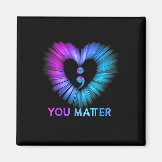 Je probleem zelfmoordpreventie bewustzijn Blauwgro Magneet (Voorkant)